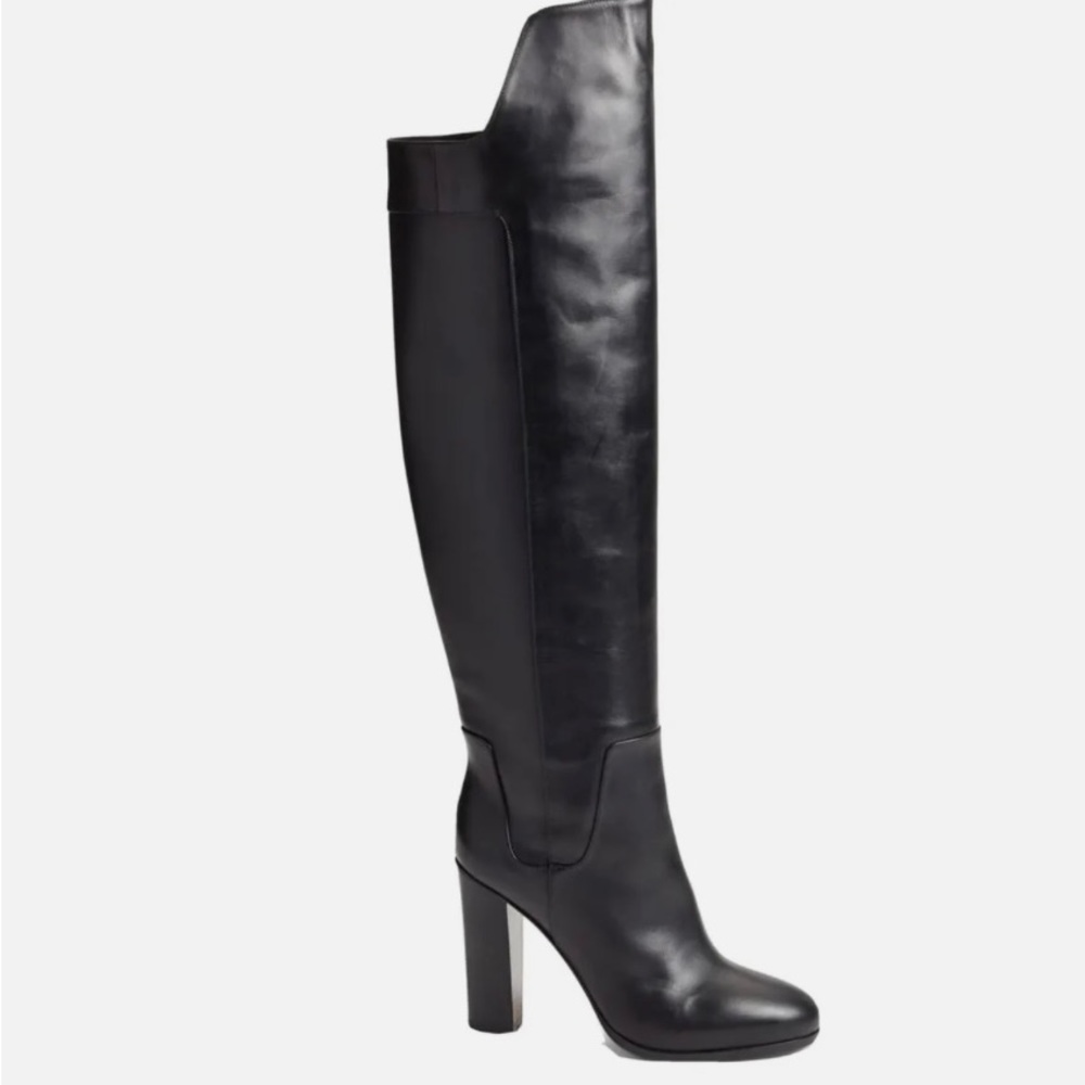 Vince Dempsey Over the Knee Black Leather Boots 7